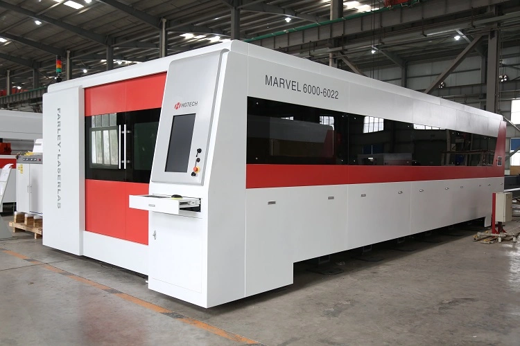 Hgtech High Precision Whole Protective Metal Fiber Laser Cutting Machine Enclosed Metal Fiber Laser Cutter for Stainless Steel